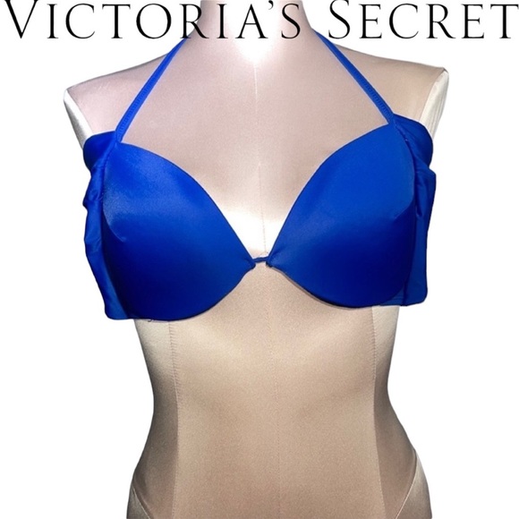 Victoria’s Secret blue bikini top. Size 32DD - Picture 1 of 7